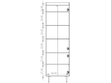 Vitrinenschrank 60 cm Vasa Braun
