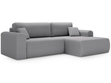 Ecksofa mit Schlaffunktion und Bettkasten Belvio rechts Hellgrau