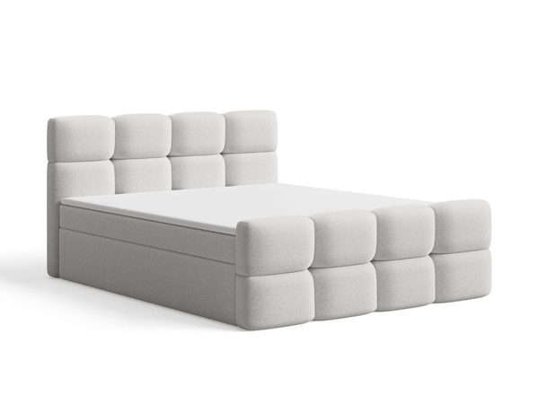 Boxspringbett mit Bettkasten 120x200 Rivon Hellgrau