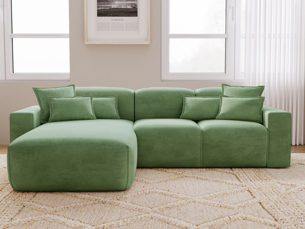 Ecksofa L-Form Links Moderne Ecksofa Leni Grün