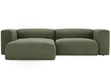 Ecksofa L-Form Links Moderne Cord Ecksofa Landi Grün 