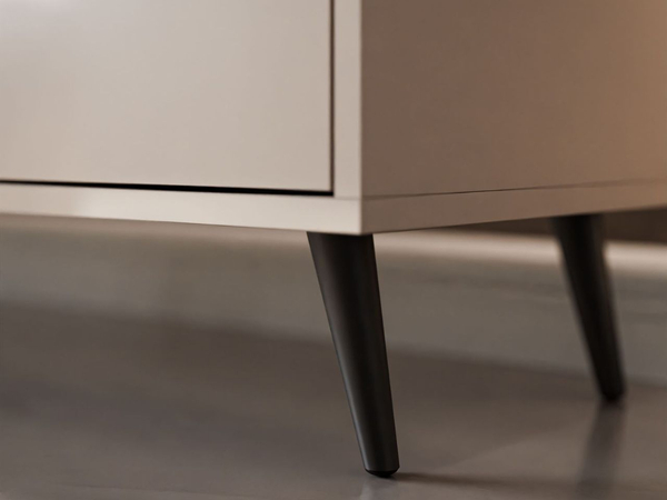 TV-Lowboard mit Türen schwarze Beine Vivance Kaschmir Hochglanz