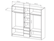 Fünftüriger Kleiderschrank mit Drehtüren und LED-Beleuchtung Baffi Eiche Craft Gold, Weiß