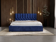 Polsterbett mit Bettkasten und Lattenrost 200x200 Roma Dunkelblau