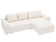 Ecksofa L-Form Rechts mit Schlaffunktion und Bettkasten Portland Creme
