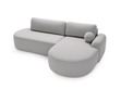 Ecksofa L-Form Rechts mit Schlaffunktion und Bettkasten Aurio O Grau