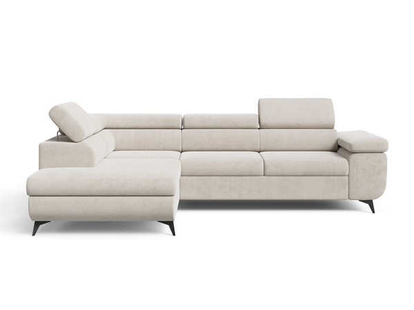 Ecksofa mit Schlaffunktion und Bettkasten Argon Links Beige