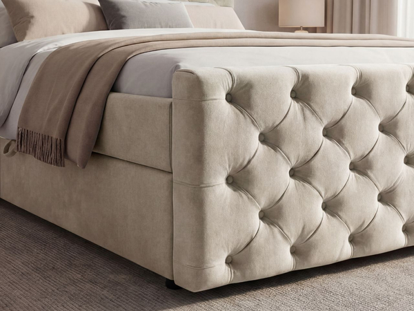 Boxspringbett mit Bettkasten 160x200 Montego Creme