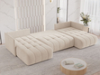 Wohnlandschaft mit Schlaffunktion und Bettkasten Ardi U Beige