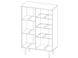 Vitrinenschrank mit Glas Nemi Schwarzer Graphit Braun