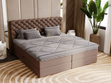 Boxspringbett mit Bettkasten 140x200 Bergamo Braun