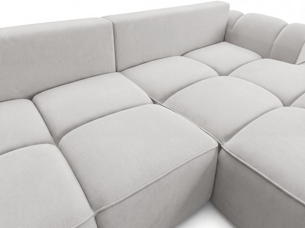 Ecksofa L-Form Rechts mit Schlaffunktion und Bettkasten Bonno Grau