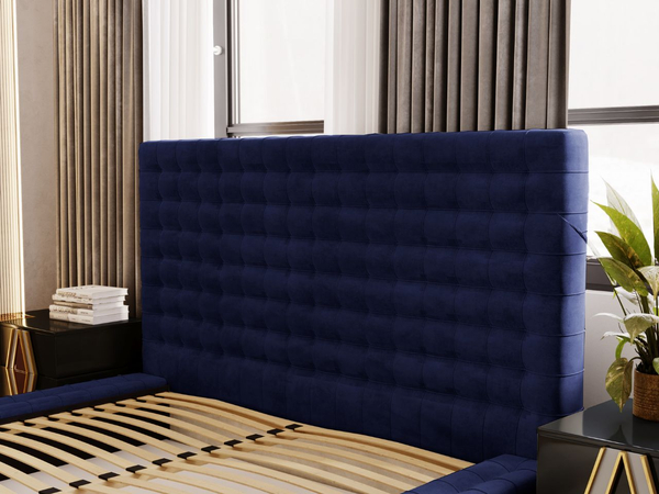 Polsterbett mit Bettkasten und Lattenrost 180x200 Barbados Blau