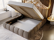 Polsterbett mit Bettkasten und Lattenrost 140x200 Cloud Bouclé-Stoff Braun
