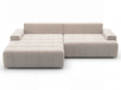 Ecksofa L-Form mit Schlaffunktion und Bettkasten Tulio Links Beige