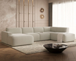 Wohnlandschaft Rechts Belluno Bouclé-Stoff Beige
