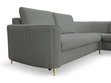 Ecksofa L-Form Links mit Schlaffunktion und Bettkasten Limon Grau