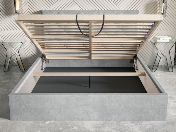 Polsterbett mit Bettkasten und Lattenrost 120x200 Salento Dunkelblau