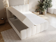 Boxspringbett mit Bettkasten 140x200 Bouclé-Stoff Cloud Beige