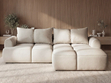 Ecksofa L-Form Rechts mit Schlaffunktion und Bettkasten Bonno Beige