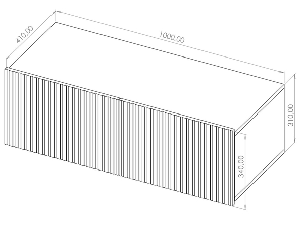 Set mit zwei TV-Lowboard mit Türen 100 cm Kioto Cashmere
