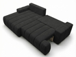 Ecksofa L-Form Links mit Schlaffunktion und Bettkasten Caleo Schwarz