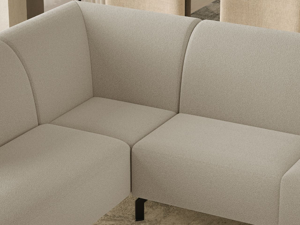 Ecksofa L-Form Links Regento Bouclé-Stoff Beige