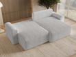 Ecksofa L-Form mit Schlaffunktion und Bettkasten Aurora Grau
