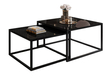Couchtisch auf schwarzem Gestell mit Glasplatte Asumi Schwarz 35x41