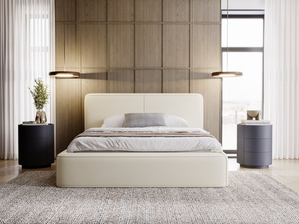 Polsterbett mit Bettkasten und Lattenrost 180x200 Amaro Beige
