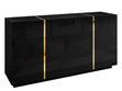 Zweitürige Kommode 158 cm mit drei Schubladen Lunelie Schwarzglanz