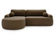 Ecksofa L-Form Links mit Schlaffunktion und Bettkasten Aurio Braun
