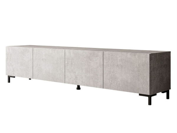 TV-Lowboard mit Türen auf Schwarzen Beinen 200 cm Nodoo Beton