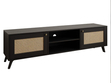 TV-Lowboard Boho mit zwei Türen und Front in Flechtoptik Bellance schwarz