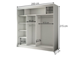 Schiebetürenschrank mit Lamellen 200 cm Loreto Weiß