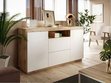 Wohnzimmer-Set – TV-Schrank und Kommode Asumi Weiß und Eiche Wotan