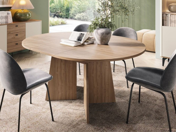 Möbelgarnitur mit LED-Beleuchtung für das Wohnzimmer Arelis Kaschmir, Royal Nussbaum