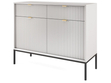 Kommode mit Türen und Schubladen Amber Grau, Schwarz Frame