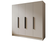 Kleiderschrank 200 cm Perugia Kaschmir mit schwarzen Griffen