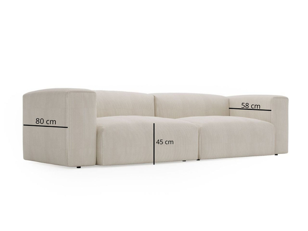 Sofa Moderne Cord Sofa für Wohnzimmer Landi Grau