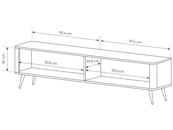 TV-Lowboard mit Türen 200 cm Latina Weiß