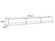 Hänge TV-Schrank 270 cm für Wohnzimmer mit LED-Beleuchtung Aurelie Weiß Hochglanz