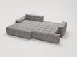 Ecksofa L-Form mit Schlaffunktion und Bettkasten Havi Links Grau