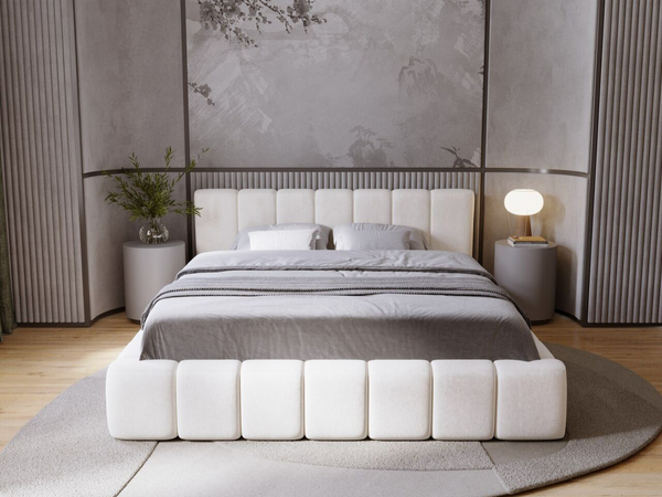 Polsterbett mit Bettkasten und Lattenrost 160x200 Orio Beige