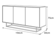 Drehtür-Kommode 154 cm im Glamour-Stil auf schwarzem Gestell Vivance Weiß Hochglanz