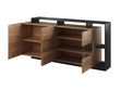  Stilvoll Wohnzimmer-Set Alvano Eiche craft, Schwarz