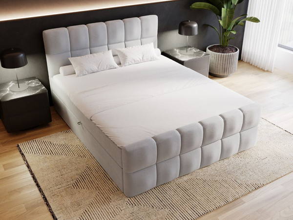 Boxspringbett mit Bettkasten 160x200 Alicante Grau