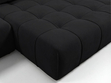 Ecksofa L-Form mit Schlaffunktion und Bettkasten Tulio Rechts Schwarz