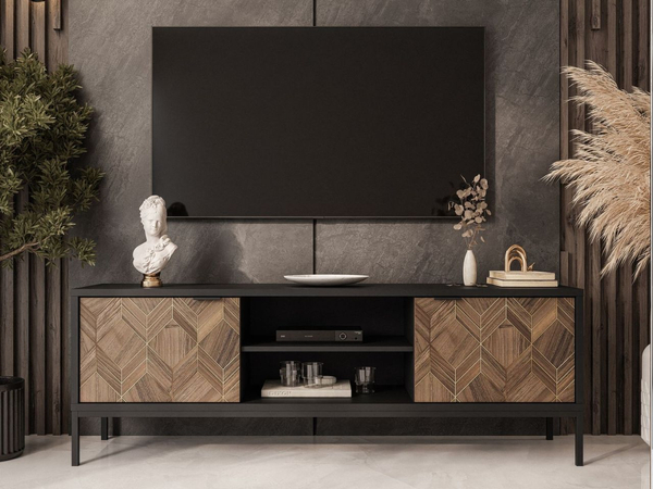 TV-Lowboard mit Türen Tavio Schwarz