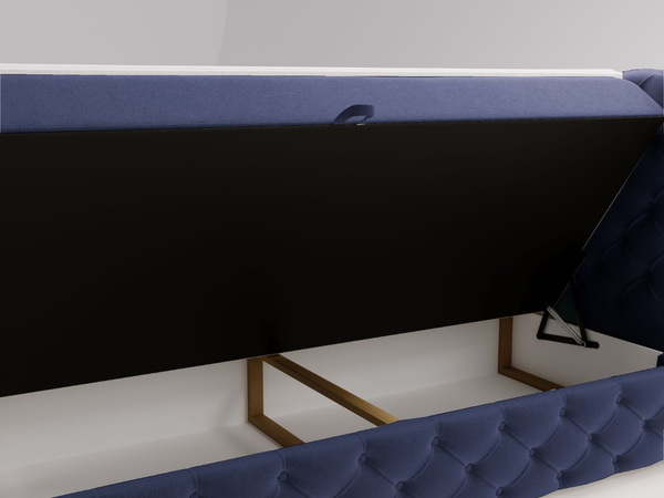 Boxspringbett mit Bettkasten 140x200 Canolo Dunkelblau